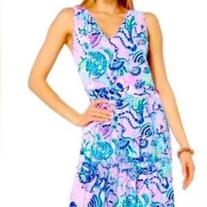 Lilly Pulitzer Lorina V-neck dress in Mermaid for you print. New with tags.